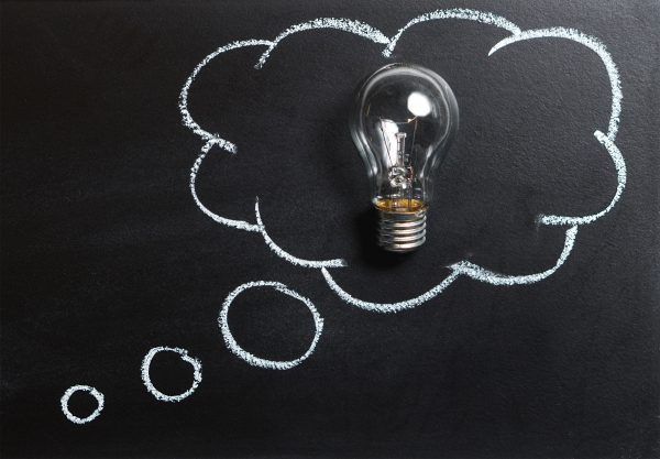 light bulb in a speech bubble
