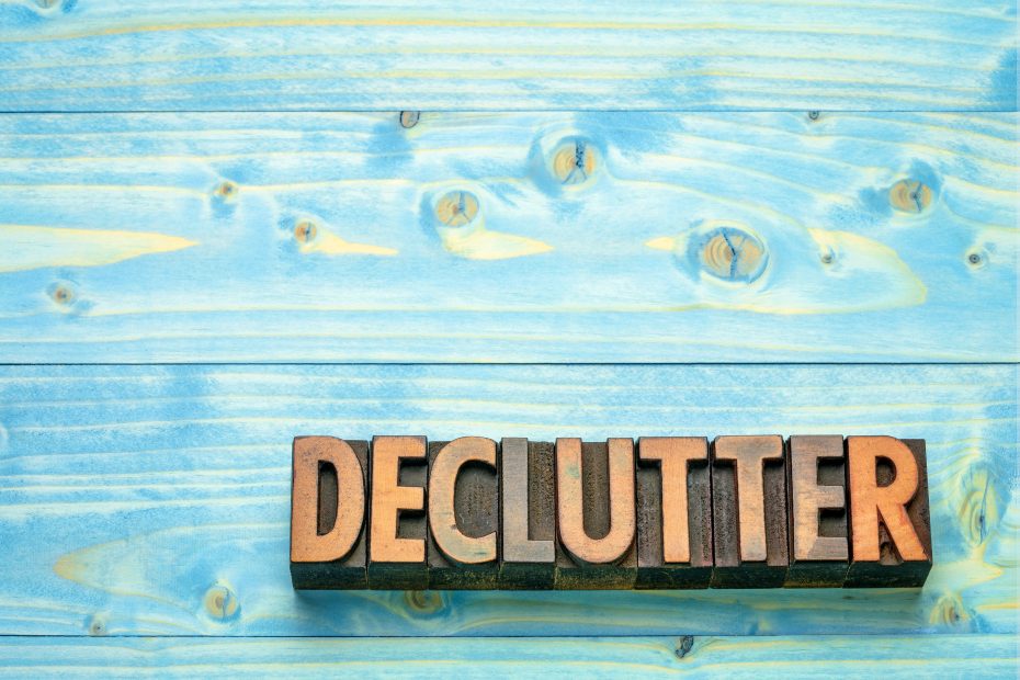 Declutter,-,Word,In,Vintage,Letterpress,Wood,Type,Printing,Blocks